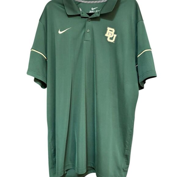 Nike Men's 2XL Baylor University Green Polo Shirt Golf Casual - Picture 1 of 4